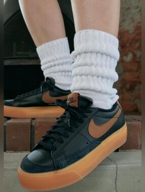 Nike Blazer Low Platform Black Sneakers Size 7 Used Exc